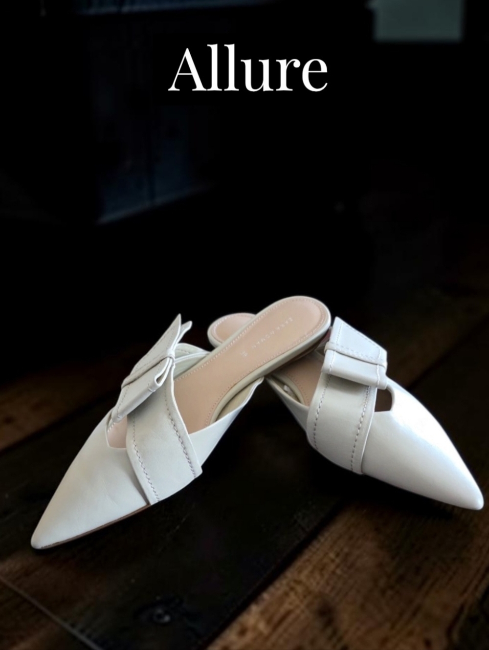 ZARA Women's Ivory Pointed-Toe Slip-On Mules with Bow Detail - Picture 2 of 10